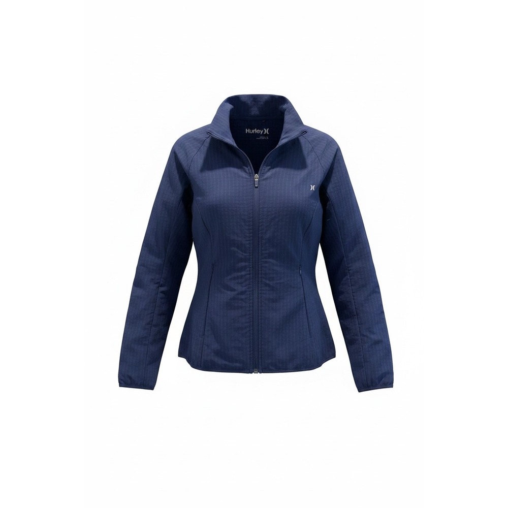 Hurley Womens Mock Neck Trial Jacket Blue Depths Full Zip HA32OW001 Small NEW